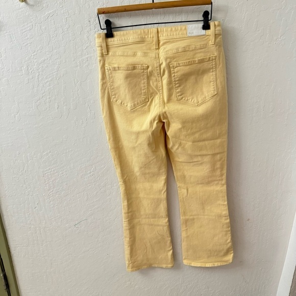 Paige Butter Yellow Claudine Ankle Flare Denim Jeans Size 30 - Picture 9 of 12